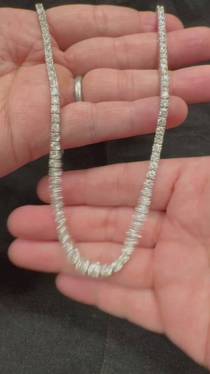 Estate 21.18ct Diamond Platinum Tennis Necklace