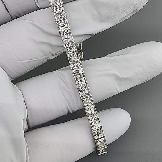 Estate 6.00ct Diamond Platinum Bracelet