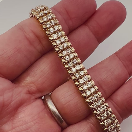 Estate 8.50ct Diamond 14k Yellow Gold Bracelet