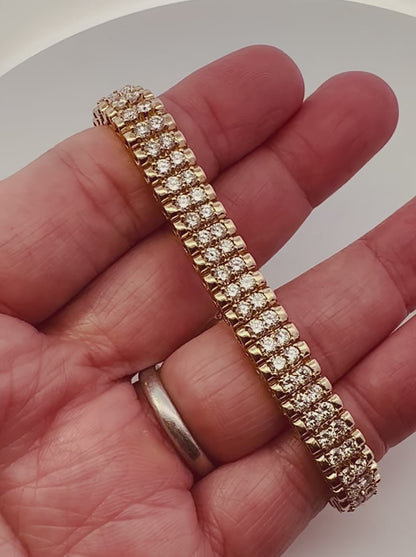 Estate 8.50ct Diamond 14k Yellow Gold Bracelet