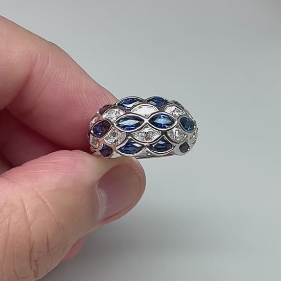 Estate 2.10ct Sapphire 0.99ct Diamond Platinum Ring