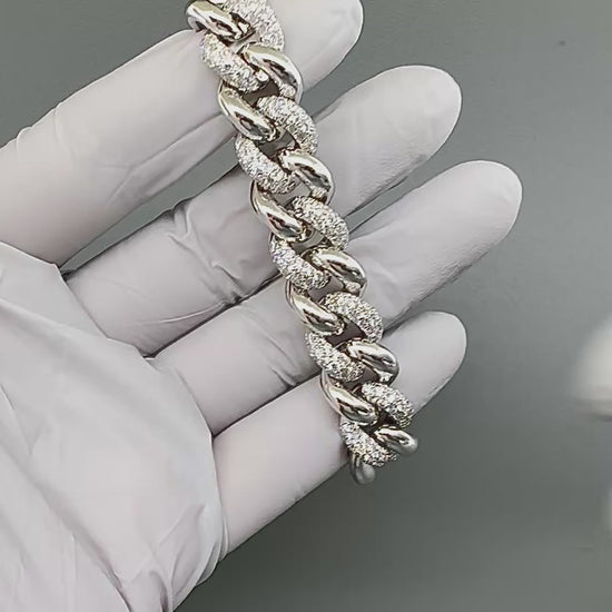 Estate 7.00ct Diamond 18k White Gold Bracelet