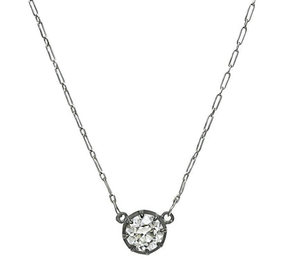 Vintage 1.57ct Diamond Pendant Necklace