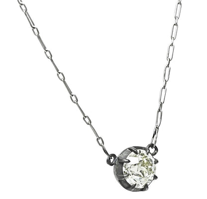 Vintage 1.57ct Diamond Pendant Necklace