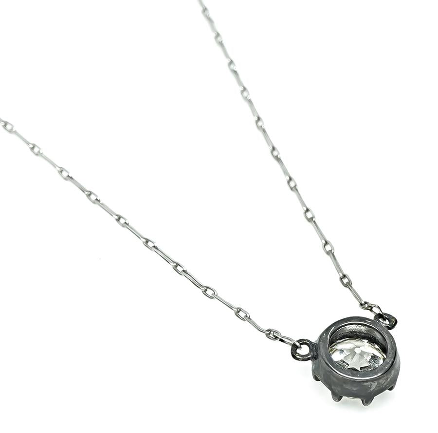 Vintage 1.57ct Diamond Pendant Necklace