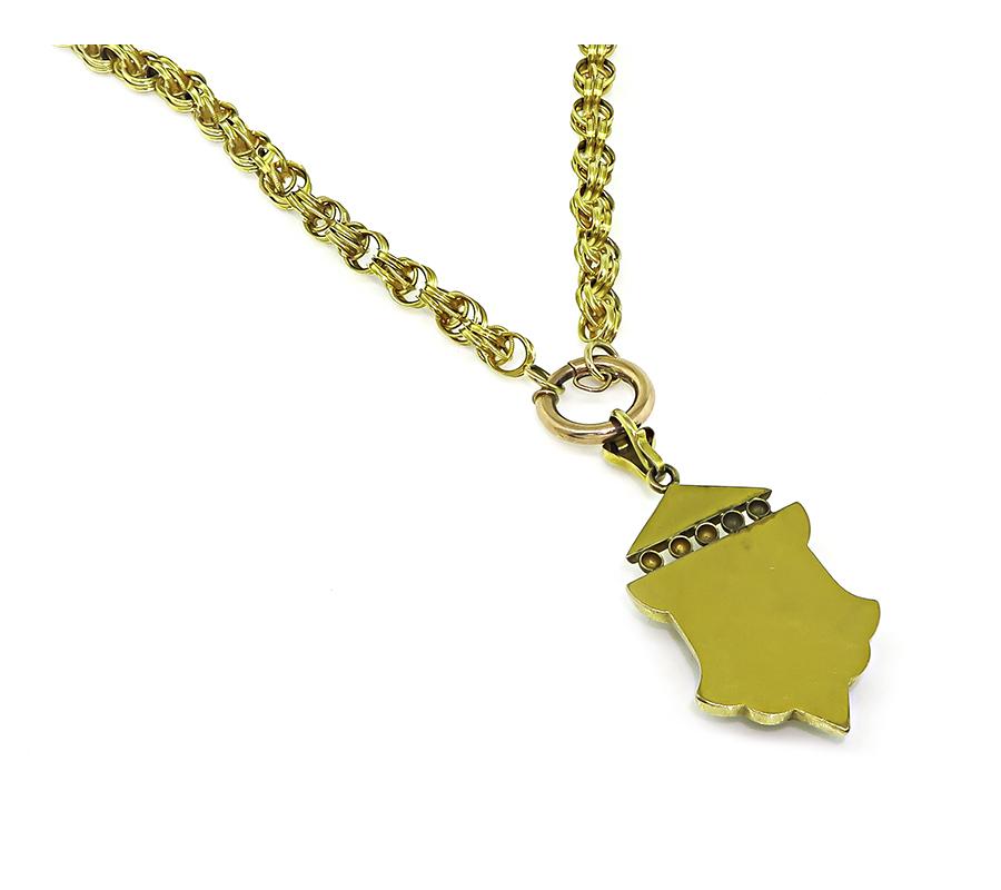 Victorian Pearl 14k Yellow Gold Pendant Necklace