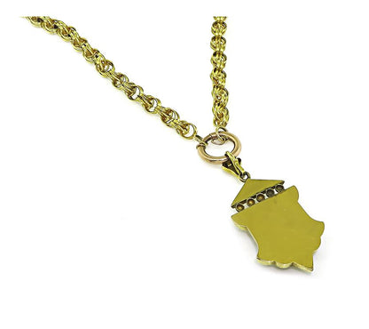 Victorian Pearl 14k Yellow Gold Pendant Necklace