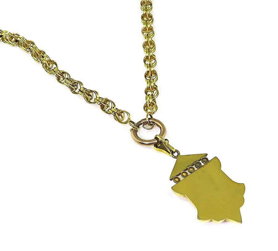 Victorian Pearl 14k Yellow Gold Pendant Necklace