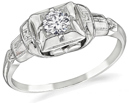 Art Deco Vintage 0.20ct Diamond Engagement Ring