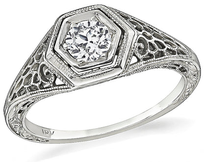 Edwardian 0.35ct Diamond Engagement Ring