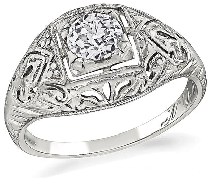 Art Deco Vintage 0.45ct Diamond Engagement Ring
