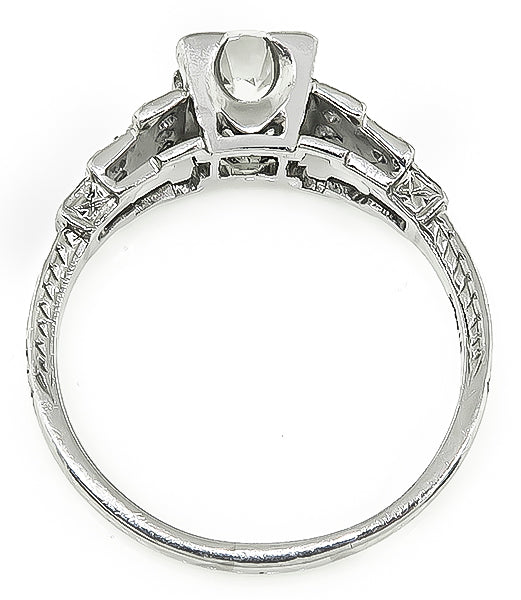 Art Deco GIA Certified 0.60ct Diamond Engagement Ring