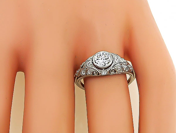 Art Deco 0.65ct Diamond Engagement Ring