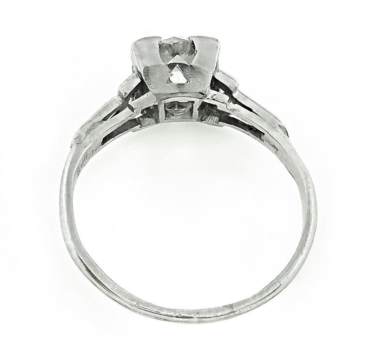 Art Deco 1.33ct Diamond Platinum Engagement Ring