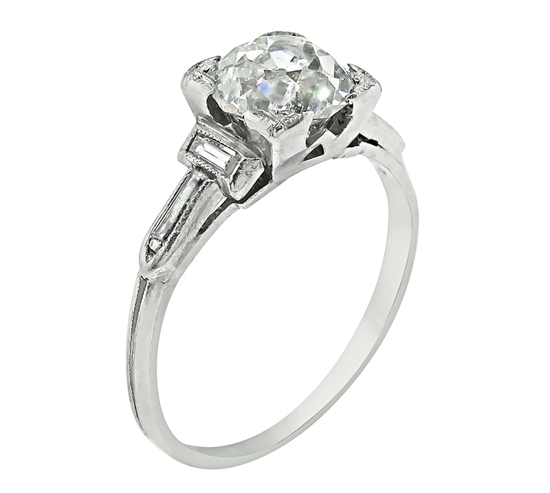 Art Deco 1.33ct Diamond Platinum Engagement Ring