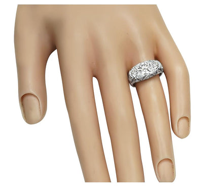 Art Deco 1.30ct Center Diamond 0.80ct Side Diamond Ring