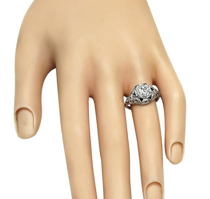 Vintage 1.30ct Diamond Sapphire Engagement Ring