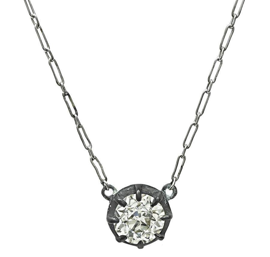 Vintage 1.31ct Diamond Pendant Necklace