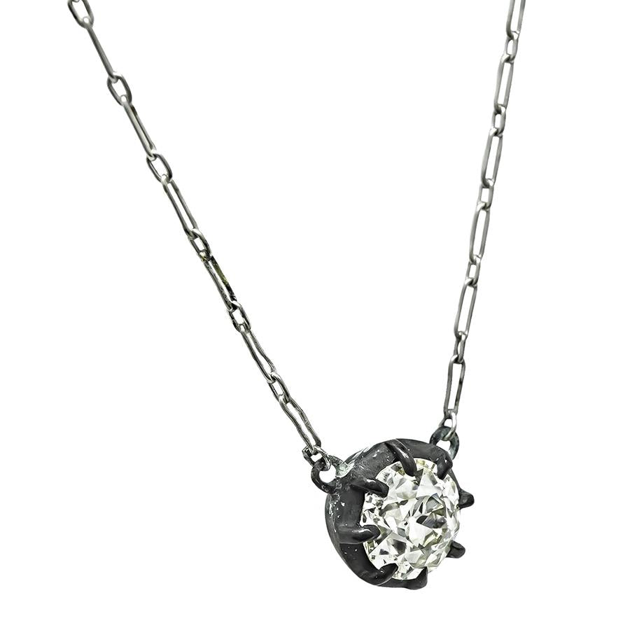 Vintage 1.31ct Diamond Pendant Necklace