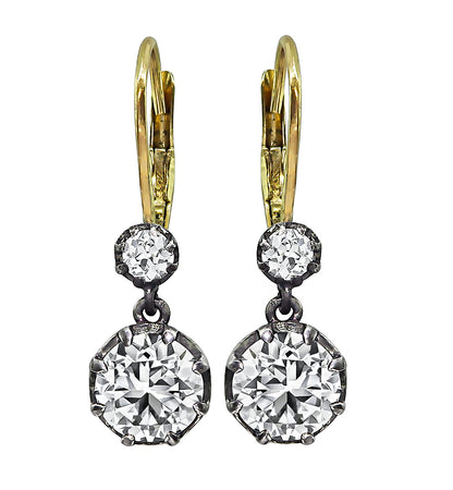 Vintage 2.12ct Diamond Earrings