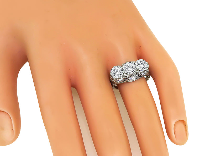 Edwardian 2.30ct Diamond Three Stone Ring