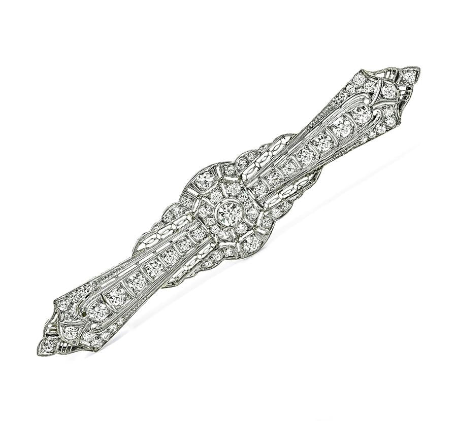 Art Deco 2.00ct Diamond Pin