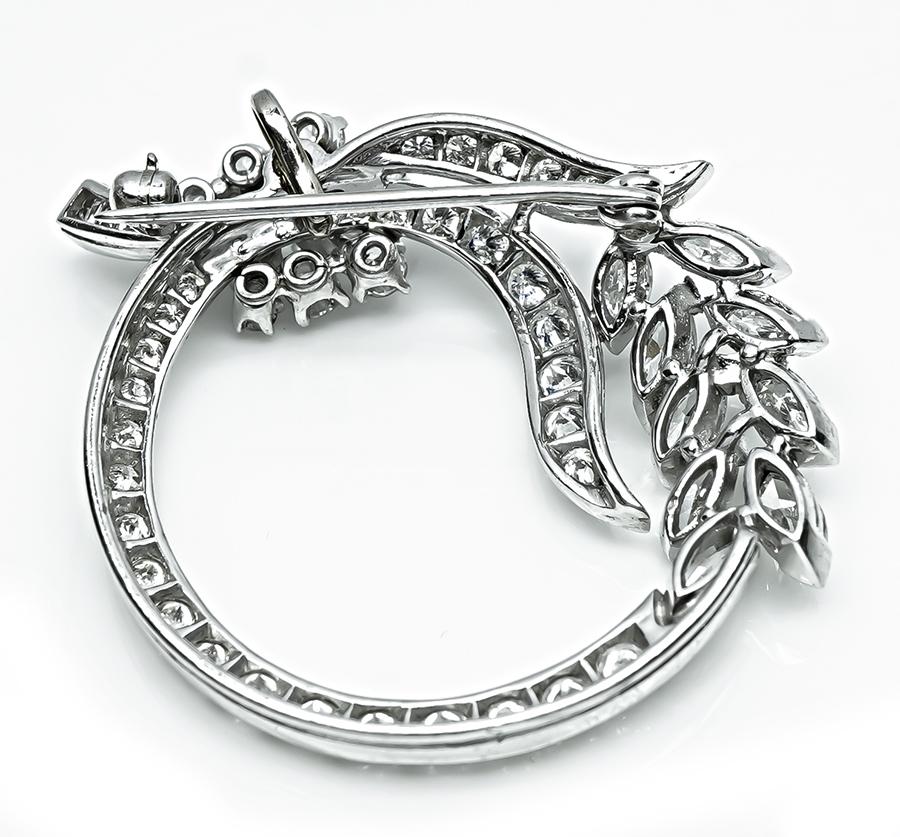 1950s 2.50ct Diamond Platinum Pin / Pendant