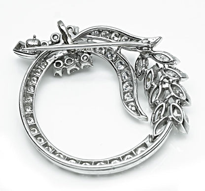 1950s 2.50ct Diamond Platinum Pin / Pendant