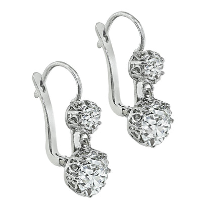 Estate 3.95cttw Diamond Dangling Earrings