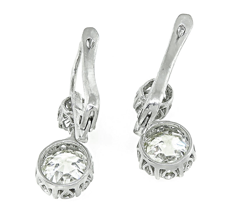 Estate 3.95cttw Diamond Dangling Earrings