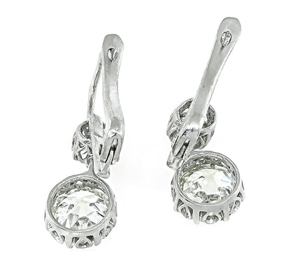 Estate 3.95cttw Diamond Dangling Earrings