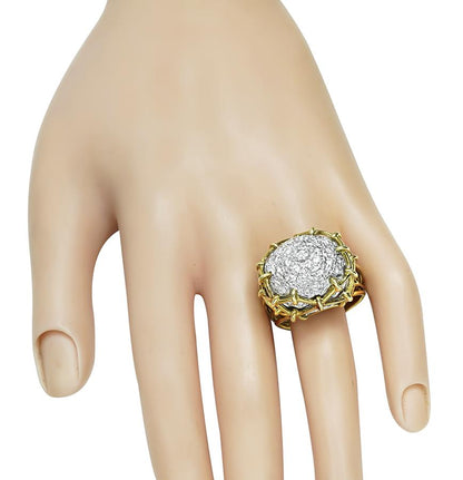 Vintage 3.50ct Diamond Two Tone Gold Ring