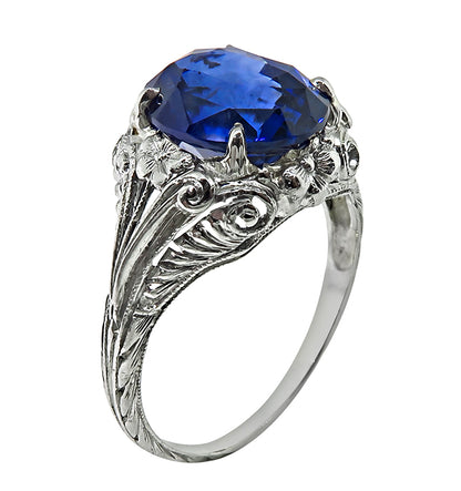 Art Deco 4.33ct Sapphire Engagement Ring
