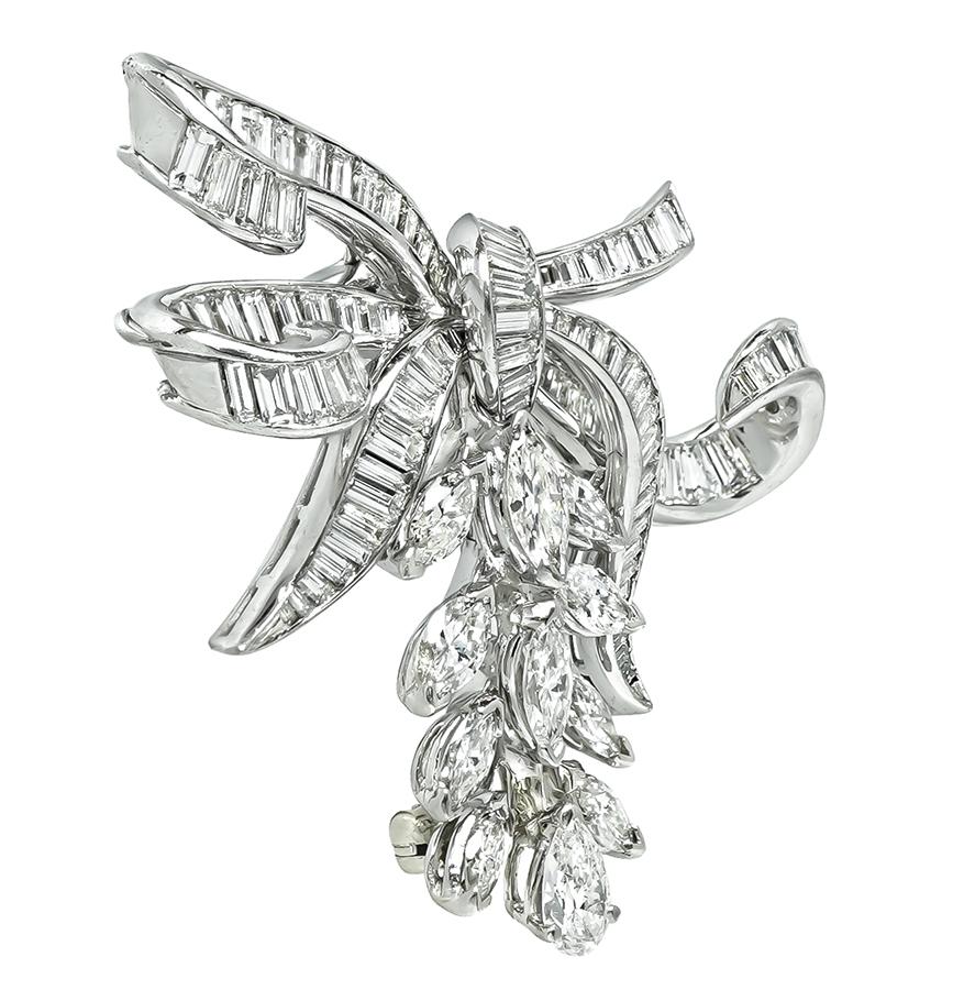 1950s 7.00ct Diamond Platinum Pin