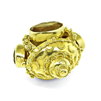 Victorian 20.00ct Citrine Gold Charm Pendant