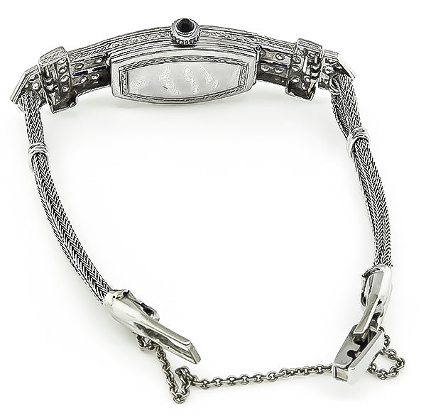 Vintage Goering Swiss 2.00ct Diamond Sapphire Watch