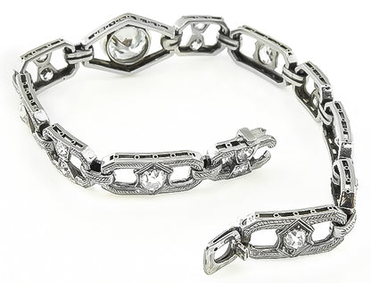 Estate 2.35ct Center Diamond 3.00ct Side Diamond Bracelet