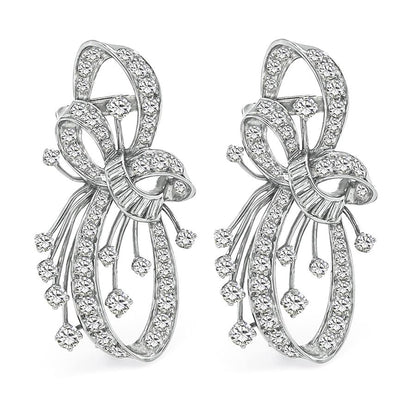 1950s Set of Two 5.00ct Diamond Platinum Pin