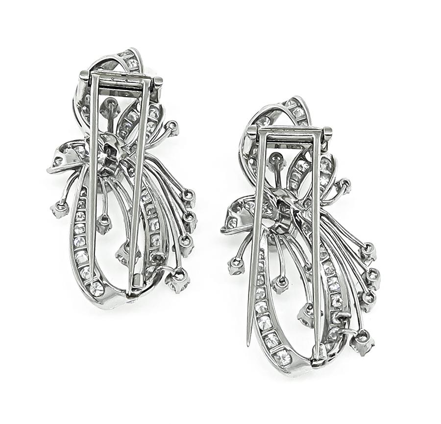 1950s Set of Two 5.00ct Diamond Platinum Pin