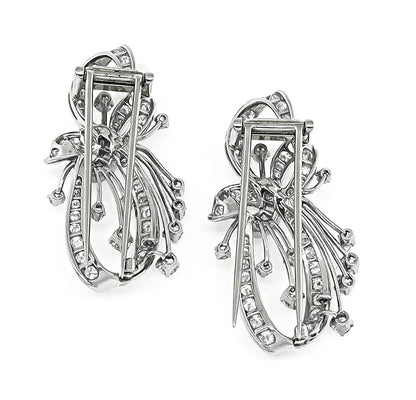 1950s Set of Two 5.00ct Diamond Platinum Pin