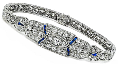 Art Deco 3.00ct Diamond Sapphire Bracelet