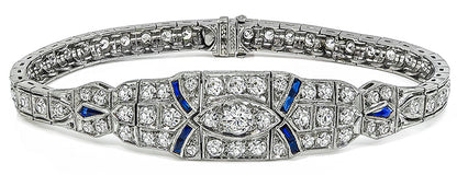 Art Deco 3.00ct Diamond Sapphire Bracelet