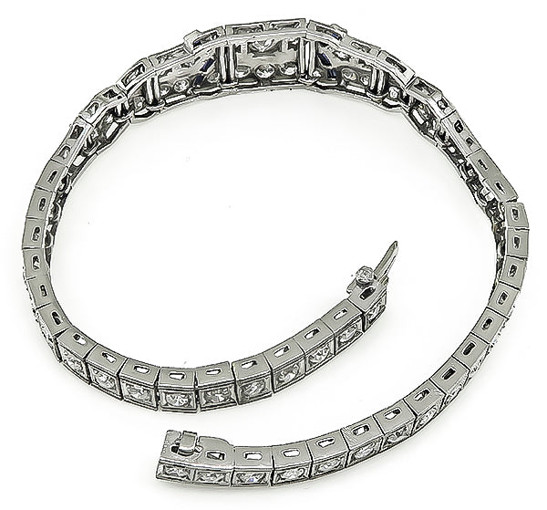 Art Deco 3.00ct Diamond Sapphire Bracelet
