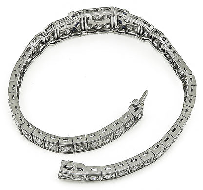 Art Deco 3.00ct Diamond Sapphire Bracelet