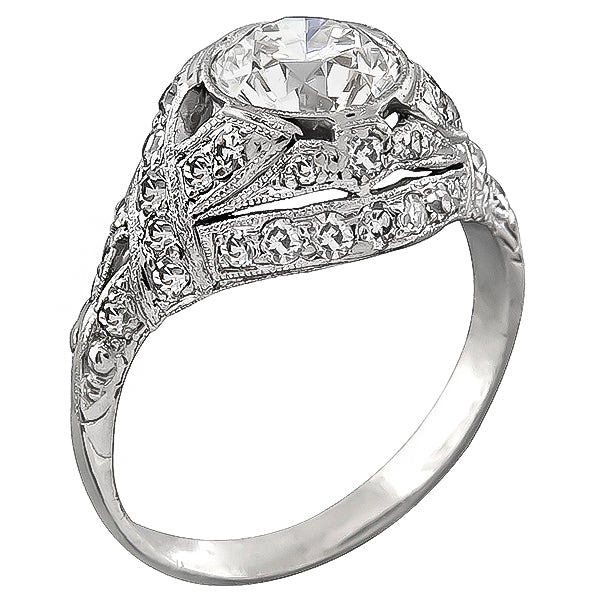 Vintage GIA Certified 1.00ct Diamond Engagement Ring