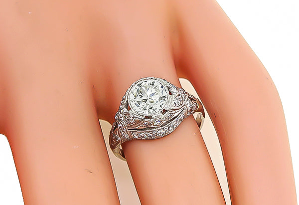 Vintage GIA Certified 1.00ct Diamond Engagement Ring