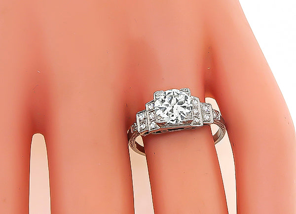 Vintage GIA Certified 1.08ct Diamond Engagement Ring