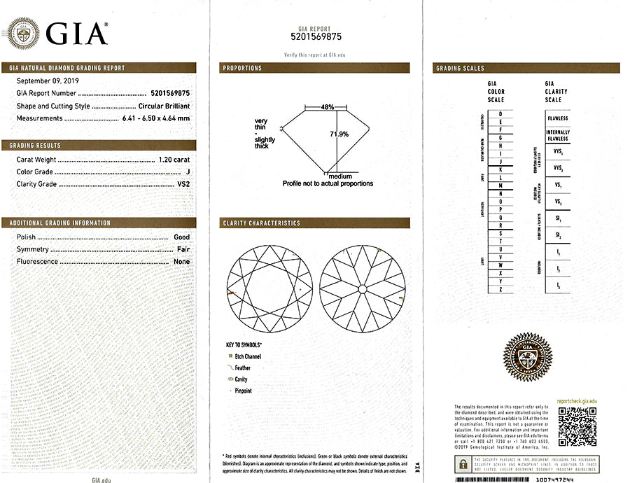 Edwardian GIA Certified 1.20ct Diamond Engagement Ring