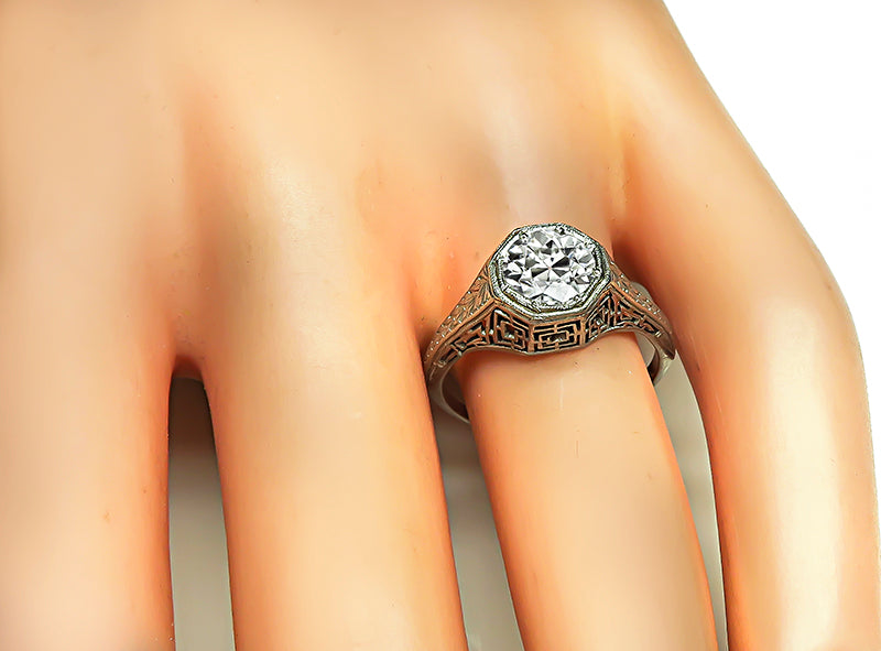 Edwardian GIA Certified 1.20ct Diamond Engagement Ring