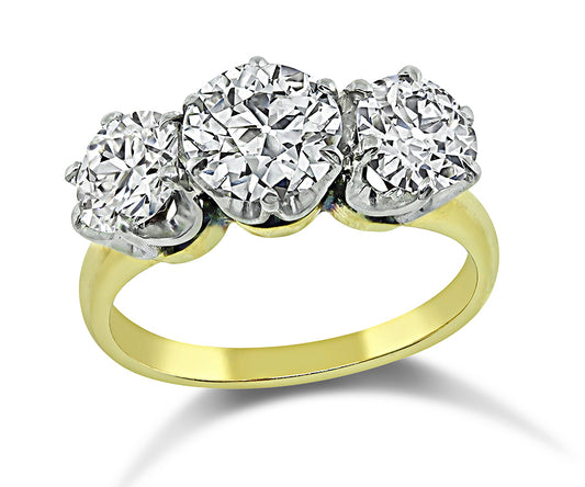 Victorian GIA 1.11ct center Diamond Anniversary Ring